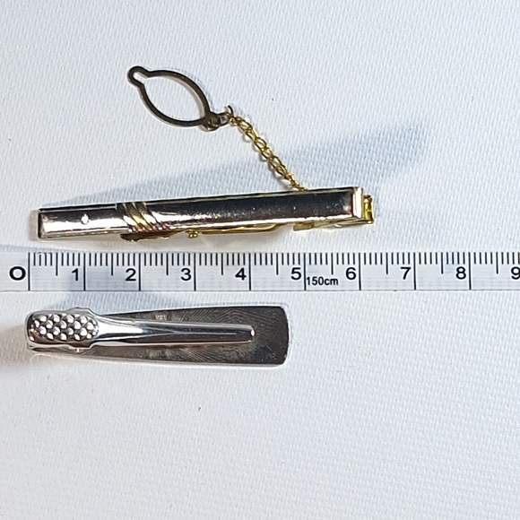 Vintage Lot 5 Assorted Tie Clips Pins - Picture 9 of 9